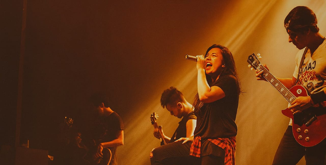 Band performing live